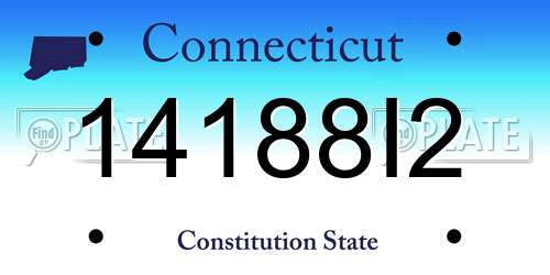 14188I2 Connecticut License Plate