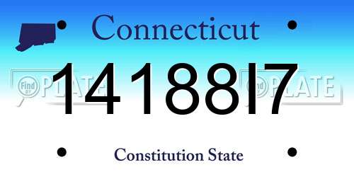 14188I7 Connecticut License Plate