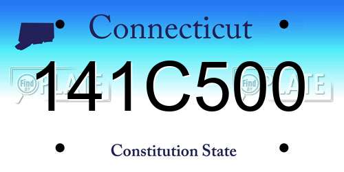 141C500 Connecticut License Plate