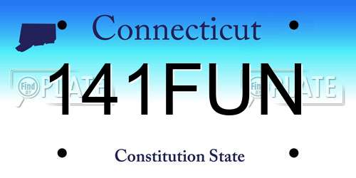 141FUN Connecticut License Plate