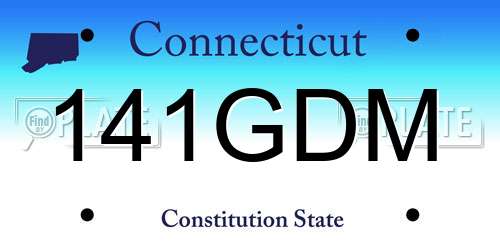 141GDM Connecticut License Plate