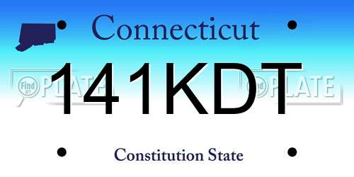 141KDT Connecticut License Plate