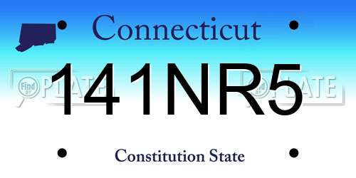 141NR5 Connecticut License Plate