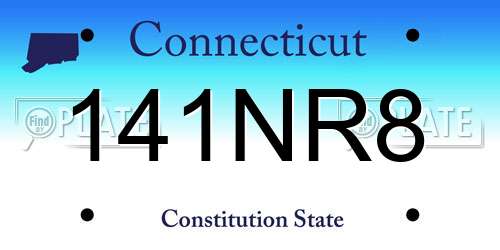 141NR8 Connecticut License Plate