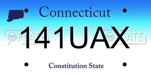 141UAX Connecticut License Plate