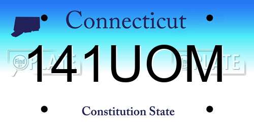 141UOM Connecticut License Plate