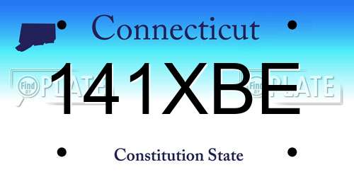 141XBE Connecticut License Plate