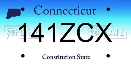 141ZCX Connecticut License Plate