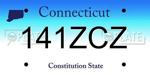 141ZCZ Connecticut License Plate