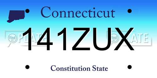 141ZUX Connecticut License Plate