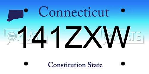 141ZXW Connecticut License Plate