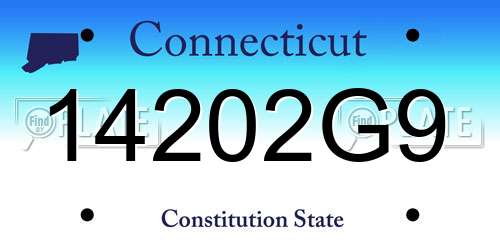 14202G9 Connecticut License Plate