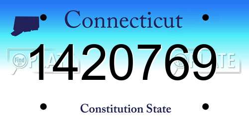 1420769 Connecticut License Plate