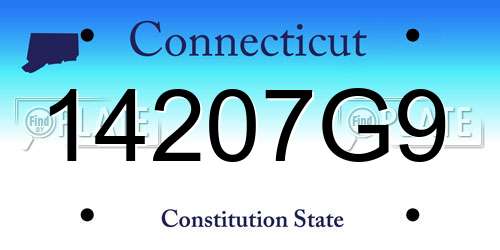 14207G9 Connecticut License Plate