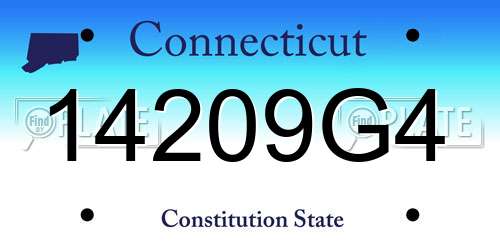 14209G4 Connecticut License Plate