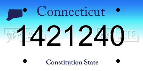 1421240 Connecticut License Plate