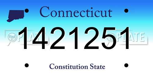 1421251 Connecticut License Plate