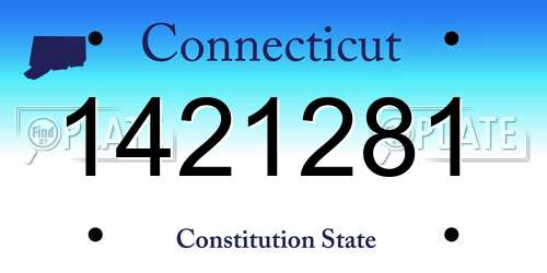 1421281 Connecticut License Plate