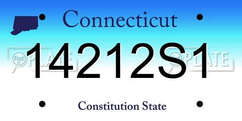 14212S1 Connecticut License Plate