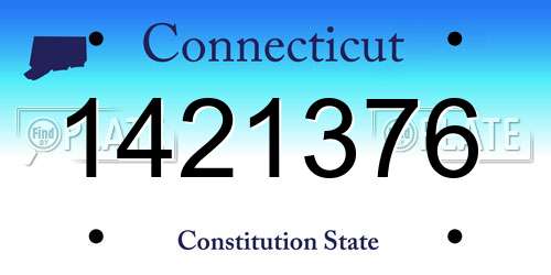 1421376 Connecticut License Plate