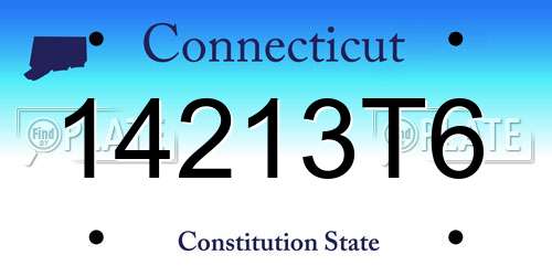 14213T6 Connecticut License Plate