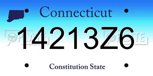 14213Z6 Connecticut License Plate