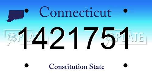 1421751 Connecticut License Plate