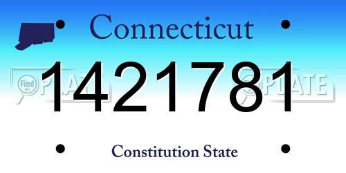 1421781 Connecticut License Plate