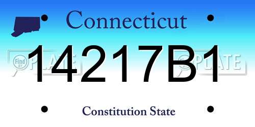 14217B1 Connecticut License Plate