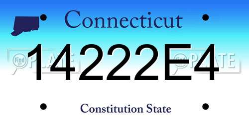 14222E4 Connecticut License Plate