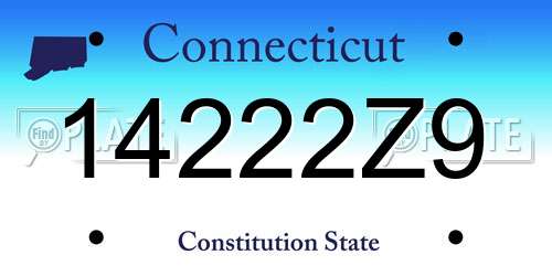 14222Z9 Connecticut License Plate