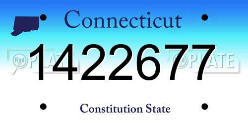 1422677 Connecticut License Plate