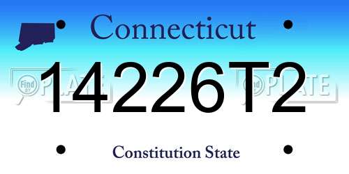 14226T2 Connecticut License Plate