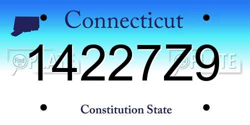 14227Z9 Connecticut License Plate