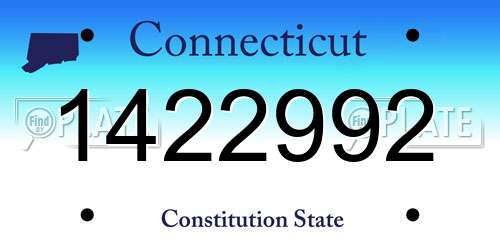 1422992 Connecticut License Plate
