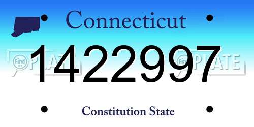 1422997 Connecticut License Plate
