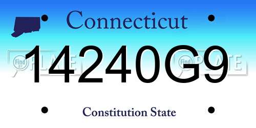 14240G9 Connecticut License Plate