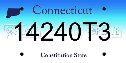14240T3 Connecticut License Plate