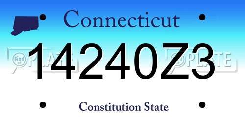 14240Z3 Connecticut License Plate