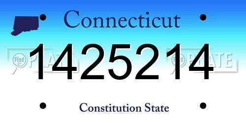 1425214 Connecticut License Plate