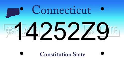 14252Z9 Connecticut License Plate