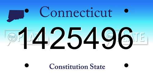 1425496 Connecticut License Plate