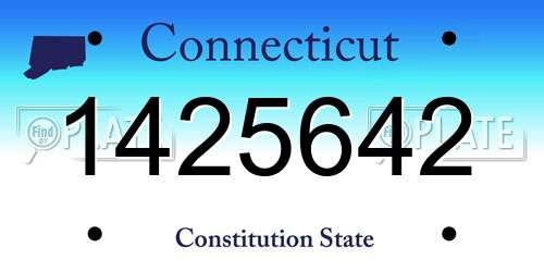 1425642 Connecticut License Plate