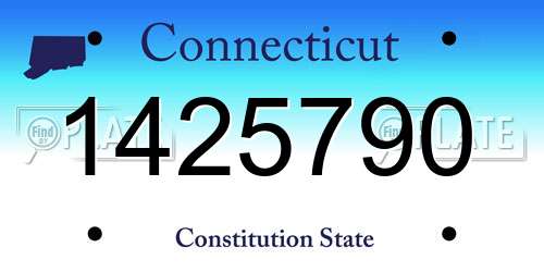 1425790 Connecticut License Plate