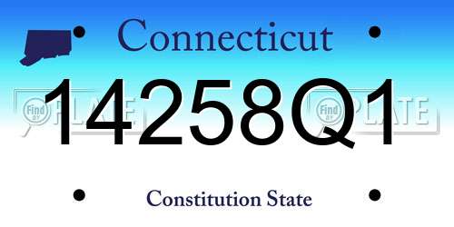 14258Q1 Connecticut License Plate