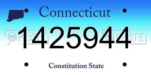 1425944 Connecticut License Plate