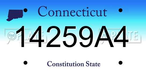 14259A4 Connecticut License Plate