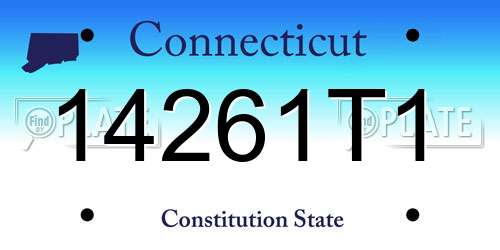 14261T1 Connecticut License Plate