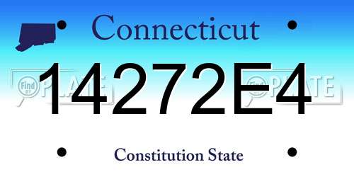 14272E4 Connecticut License Plate