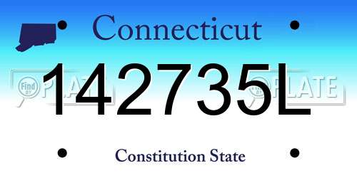 142735L Connecticut License Plate